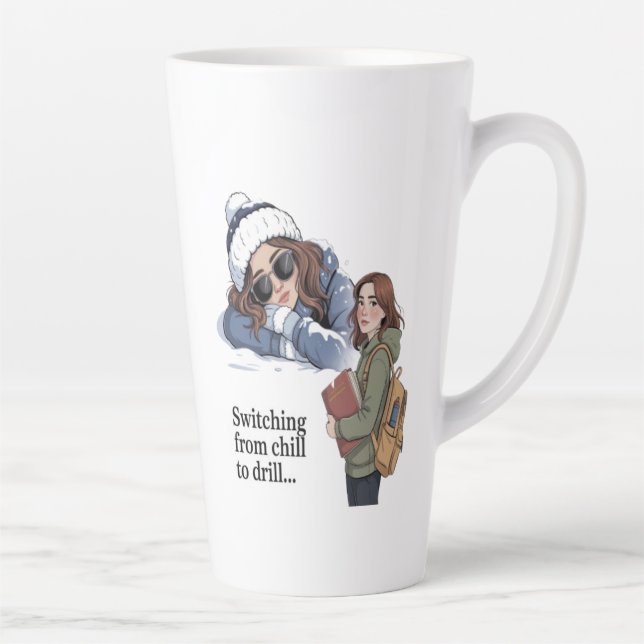 Caneca De Café Latte Mudando de relaxado para focado (Direita)