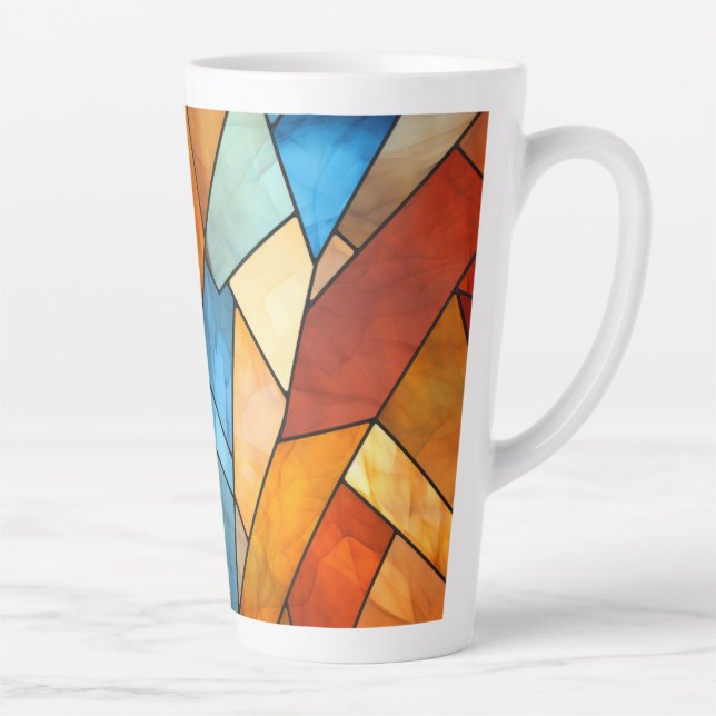 Caneca De Café Latte Mug de café mosaico (Direita)