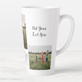 Caneca De Café Latte Mug de café personalizado com 3 fotos