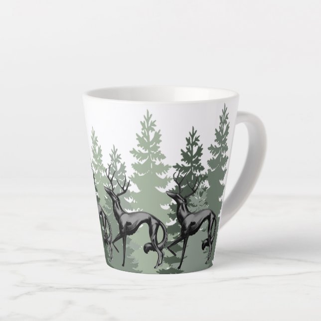 Caneca De Café Latte Mug de Floresta DeerZoi (Ângulo direito)