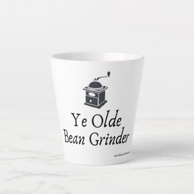 Caneca De Café Latte Mug De Grinder De Bean Idoso (Frente)