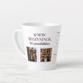 Caneca De Café Latte Mug de Memória de Calendário Personalizada Contemp
