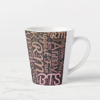 Mug de nuvem de palavras BTS