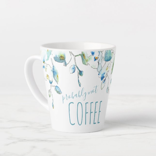 Caneca De Café Latte Mug de Orquídea Azul (Ângulo esquerdo)