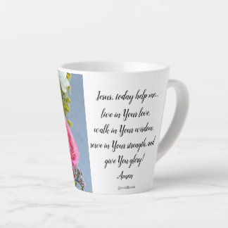 Caneca De Café Latte Mug Floral com Oração