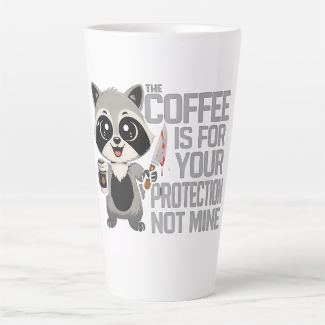 Caneca De Café Latte Mug Funny Coffee Is For Your Protection not mine (Frente)