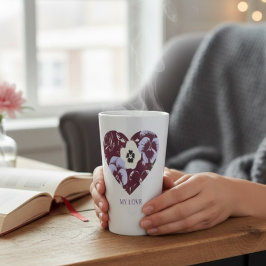 Caneca De Café Latte Mug Latte Cœur de Violettes Edition  "MY LOVE"