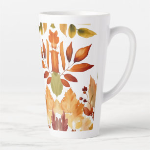 Caneca De Café Latte Mug Latte Grande 17oz - Folhas e Padrões da Nature