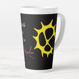 Caneca De Café Latte Muggen citat samiskt inspererat mönster