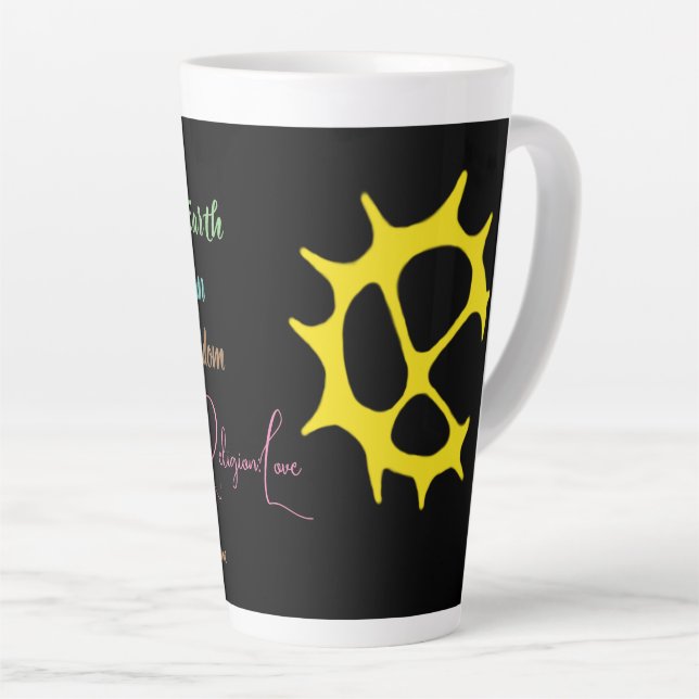 Caneca De Café Latte Muggen citat samiskt inspererat mönster (Ângulo direito)