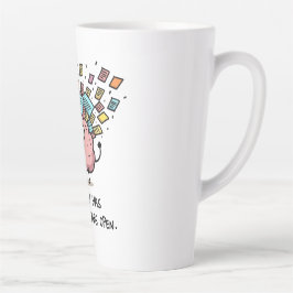 Caneca De Café Latte Muitas Abas Abertas – Cérebro Divertido 