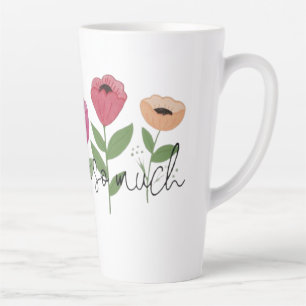 Caneca De Café Latte Muito Obrigado Agradecidos Florescem Com Agradecim