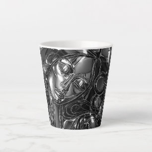 Caneca De Café Latte Mulher do Dia do Chrome