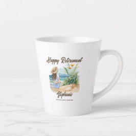 Caneca De Café Latte Mulher elegante do tema da praia da reforma femini
