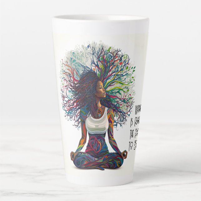 Caneca De Café Latte Mulher Inspirada Dentro Da Caneca Latte (Frente)