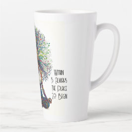 Caneca De Café Latte Mulher Inspirada Dentro Da Caneca Latte