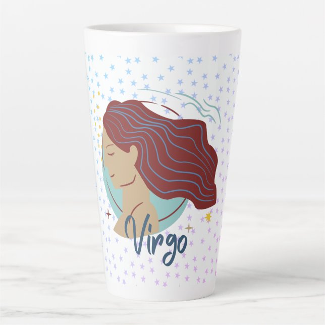Caneca De Café Latte Mulher Moderna de Virgem Zodíaco  (Frente)
