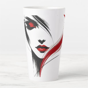 Caneca De Café Latte Mulher Sussurro Vermelho