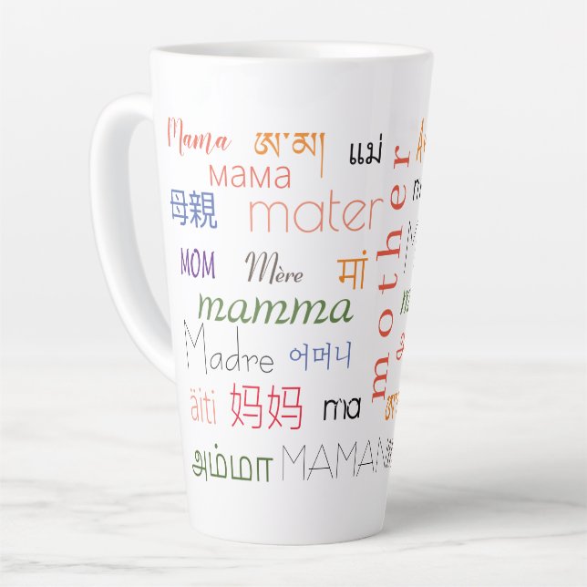Caneca De Café Latte Mulheres, as muitas maneiras que posso chamá-la mã (Ângulo esquerdo)
