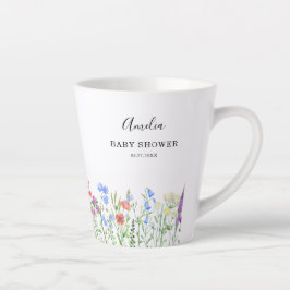 Caneca De Café Latte Multihued Wildflower Baby Shower Celebration