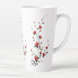 Caneca De Café Latte Murmurios de Flores de Primavera em Pétalas Silenc
