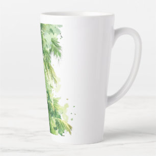 Caneca De Café Latte Murmurios dossel esmeralda das palmeiras Trópico R