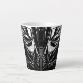 Caneca De Café Latte Musa de Cromo Preto