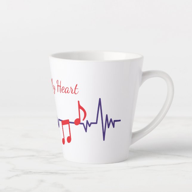 Caneca De Café Latte Music In My Heart (Direita)