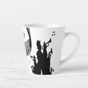 Caneca De Café Latte Música da Seção Jazz Horn