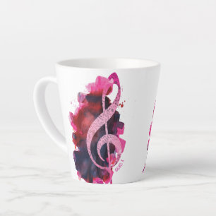 Caneca De Café Latte Música do Funcionarios Grand Pink Bonito