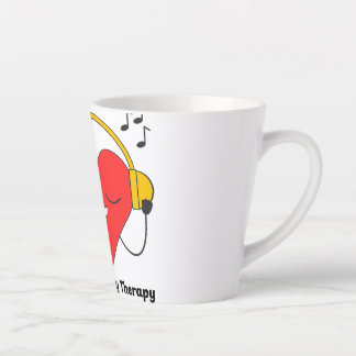Caneca De Café Latte Música é a minha terapia - citação de longa duraçã