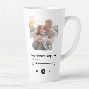 Caneca De Café Latte Música Personalizada Música Favorita Uma Foto Coff