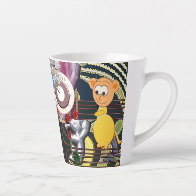 Caneca De Café Latte Musical Mice Latte Mug (Direita)