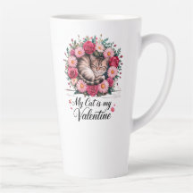 My Cat Is My Valentine Floral Cute Cat LoverDesign