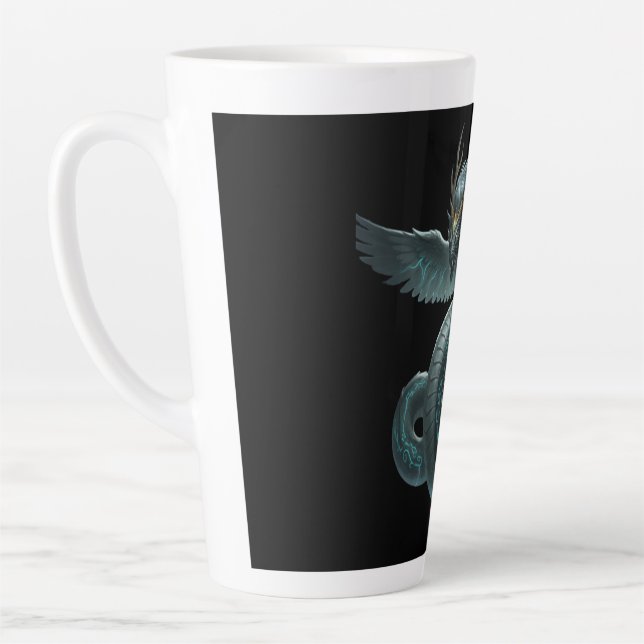 Caneca De Café Latte Mystic Dragon Mug – Blue & Green Fantasy (Esquerda)