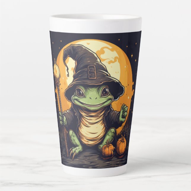 Caneca De Café Latte Mystic Ribbit Latte Mug (Frente)