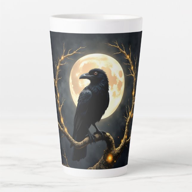 Caneca De Café Latte Na Escuridão da Noite – O Silêncio da Lua (Frente)