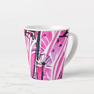 Caneca De Café Latte Na moda cor-de-rosa-d'água inspirada em Paris