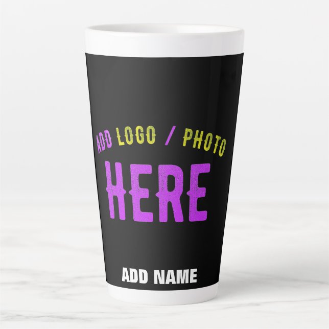 CANECA DE CAFÉ LATTE NA MODA MODERNO PERSONALIZÁVEL NEGRO VERIFICADO CO (Frente)