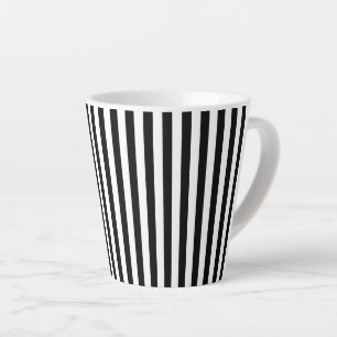 Caneca De Café Latte Na moda Preto E Branco Retirado