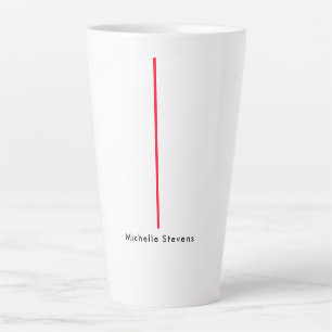 Caneca De Café Latte Na moda Simples, preto e branco Minimalista