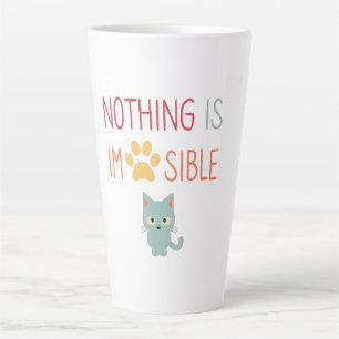 Caneca De Café Latte Nada é impossível (impraticável) gato giro latão