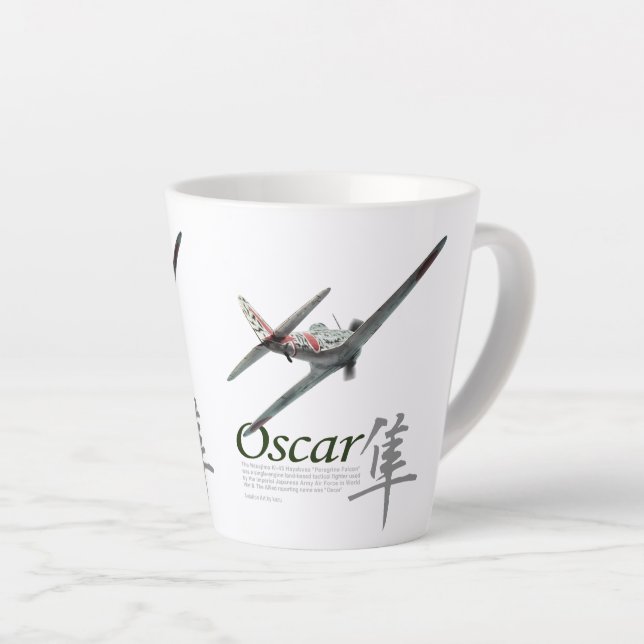 Caneca De Café Latte Nakajima Ki-43"Oscar"一式戦闘機「隼」 (Ângulo direito)