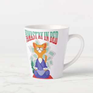 Caneca De Café Latte Namast’ay in Bed Mug Taça de Café Engraçada