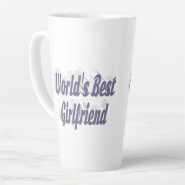 Caneca De Café Latte Namorada com tipografia de cinza