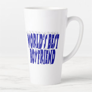 Caneca De Café Latte Namorado com texto azul