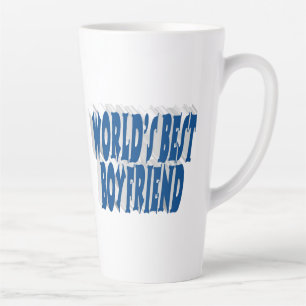 Caneca De Café Latte Namorado com texto azul marinho
