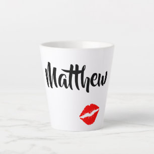 Caneca De Café Latte Namorado Kisses