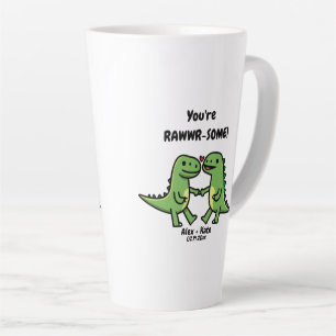 Caneca De Café Latte Namorados de dinossauro