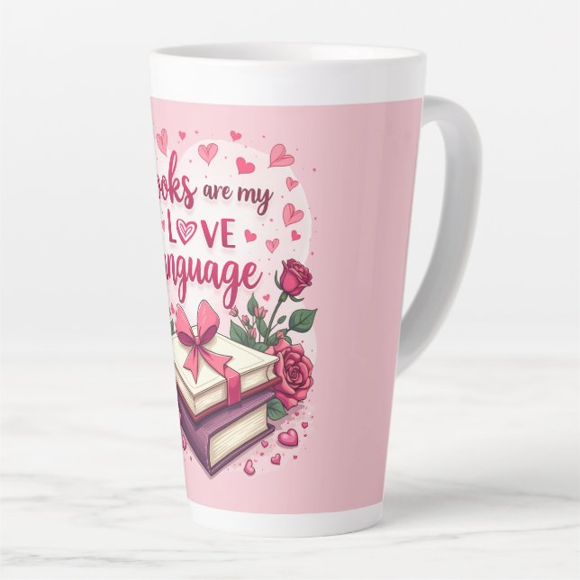 Caneca De Café Latte Namorados do tórax Romântico Leitura estética (Ângulo direito)